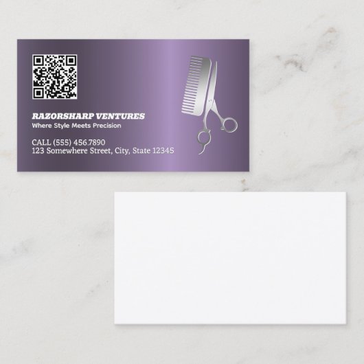 理容師カスタムQR 名刺 (正面/裏面)