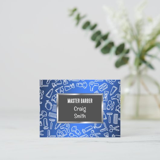 理容師カスタムQR 名刺 (スタンド正面)