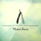 理容師カミソリのロゴビジネス ウィンドウサイン (シート3)