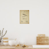 理容師カミソリ特許ポスタープリントアートワーク ポスター (キッチン)