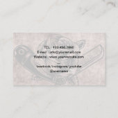 理容師カミソリ&バラロゴバーバーショップ美容師 名刺 (裏面)