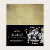 理容師カミソリ&金ゴールドブラックプロフェッショナル折り畳み 名刺 (外部フラット)