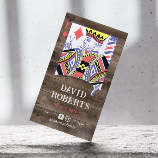 理容師キングヘアドレッサー素朴ウッド美容師 名刺