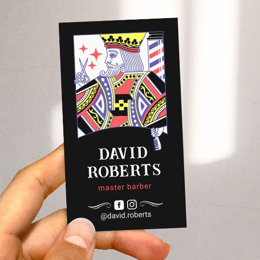 理容師キング遊ズカードスタイルブラック美容師 名刺