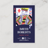 理容師キング遊ズカードヘアドライザーネイビーヘア 名刺 (正面)