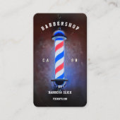 理容師クラシックポールバーバーショップ赤白青 名刺 (正面)