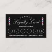 理容師クラシックポールブラックバーバーショップアポイントメント 名刺 (裏面)