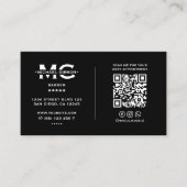 理容師クラシックポールブラックバーバーショップアポイントメント 名刺 (正面)