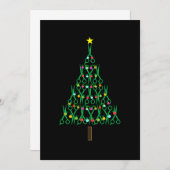 理容師クリスマスツリーのヘアーカッタースタイリストギフト 招待状 (正面/裏面)