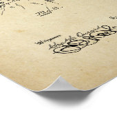 理容師ケープアンティーク特許ポスターオールドルック ポスター (角)