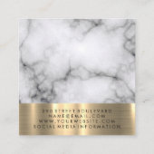 理容師サロンシアーズマーブル金ゴールドトリム スクエア名刺 (裏面)