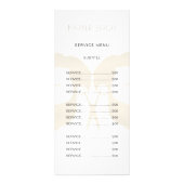 理容師サロンシンプルサーモダンエレガントビスのメニュー ラックカード (正面)