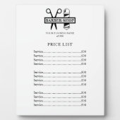 理容師サロンプロフェッショナル価格表サービスメニュー フォトプラーク (正面)