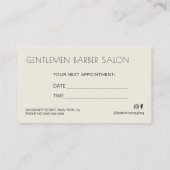 理容師サロンモダンヴィンテージ次アポイントメント 名刺 (裏面)