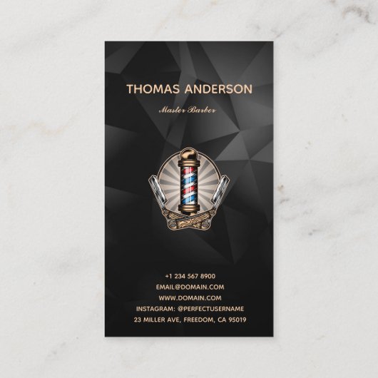 理容師サロンユニーク極ロゴプロフェッショナル 名刺 (裏面)