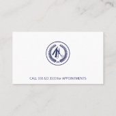 理容師ショッカスタムプのロシンプルゴモダンネイビーホワイト 名刺 (裏面)