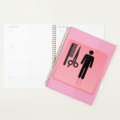 理容師ショップのアイコンヘアカット櫛とハサミ プランナー手帳 (ディスプレー)