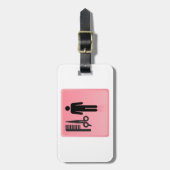 理容師ショップのアイコンヘアカット櫛とハサミ ラゲッジタグ (正面縦)