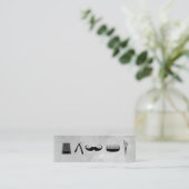 理容師ショップのアイコン水彩背景 スキニー名刺 (スタンド正面)