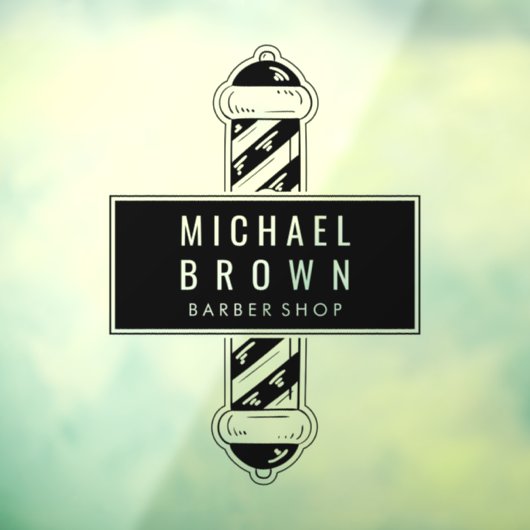 理容師ショップのビジネスポールロゴ ウィンドウサイン (シート3)