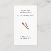 理容師ショップのロゴ |はさみ理容師ポール 名刺 (裏面)