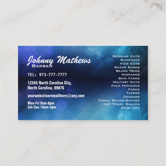 理容師ショップの名刺 名刺 (裏面)