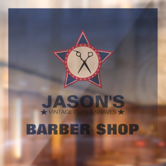 理容師ショップウィンドウの固定 ウィンドウサイン (シート2)