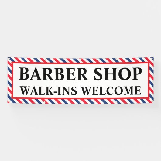 理容師ショップウォークインウェルカムビジネス広告 横断幕 (横)