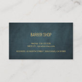 理容師ショップエレガントネイビー金ゴールドタイポグラフィ幾何学 名刺 (裏面)