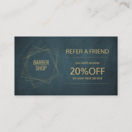 理容師ショップエレガントネイビー金ゴールド紹介テンプレート 紹介カード