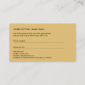 理容師ショップエレガントネイビー金ゴールド紹介テンプレート 紹介カード (裏面)