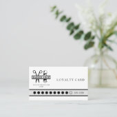 理容師ショップカスタムロゴ名顧客パンチ ロイヤリティカード (スタンド正面)