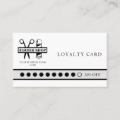 理容師ショップカスタムロゴ名顧客パンチ ロイヤリティカード (正面)