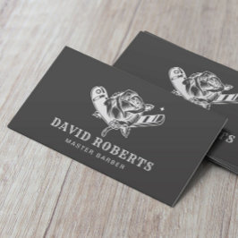 理容師ショップカミソリ&バラロゴバーバーショップ 名刺