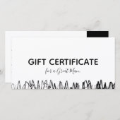 理容師ショップギフト券ブラックスケッチシンプル サンキューカード (正面/裏面)