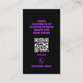 理容師ショップクラウンウィングスネオンロゴプロフェッショナル 名刺 (裏面)