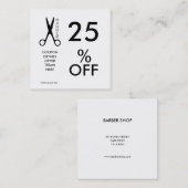 理容師ショップクーポンカードブラック&ホワイト 割引カード (正面/裏面)