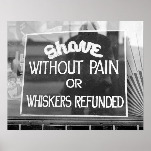 理容師ショップサイン， 1942.ヴィンテージ写真 ポスター (正面)