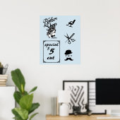 理容師ショップサロンアートプリントポスター ポスター (ホームオフィス)