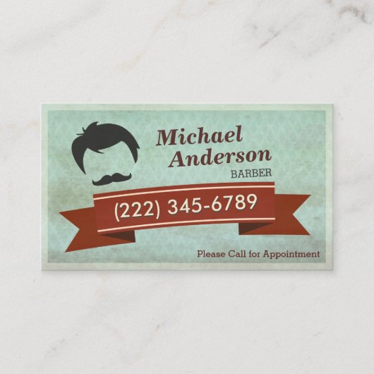 理容師ショップサロン-ヴィンテージアポイントメントカード 予約カード (正面)