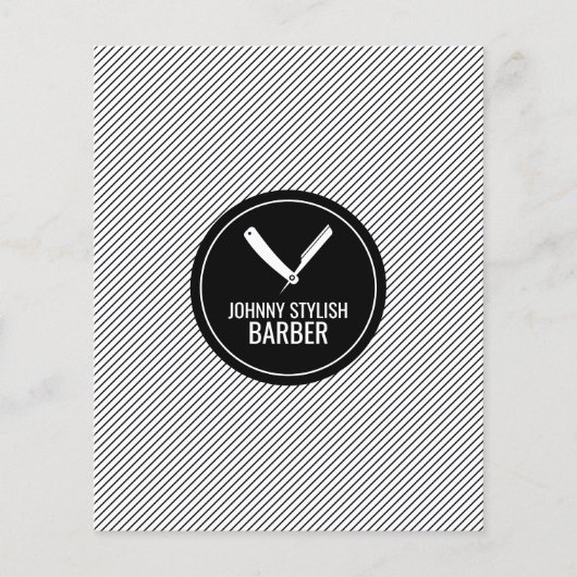 理容師ショップサークルとストライプブラックホテル チラシ (正面)