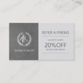 理容師ショップシルバーグレーロゴ紹介テンプレート 紹介カード (正面)