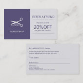 理容師ショップシンプルネイビーグレイ友人を参照 紹介カード (正面/裏面)