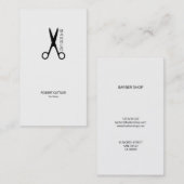 理容師ショップシンプルハサミ白黒 名刺 (正面/裏面)