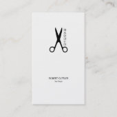 理容師ショップシンプルハサミ白黒 名刺 (正面)