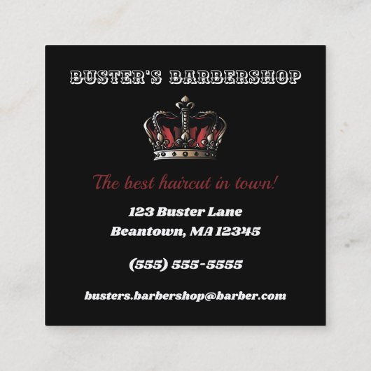 理容師ショップシールドとクラウン スクエア名刺 (裏面)