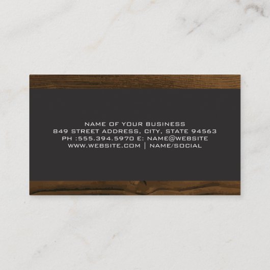 理容師ショップスタイリストツール | ウッド 名刺 (裏面)