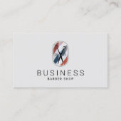 理容師ショップスタイリッシュ理容師ポールロゴ美容師 名刺 (正面)