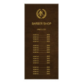 理容師ショップダークブラウンレザールックの価格表 ラックカード (正面)