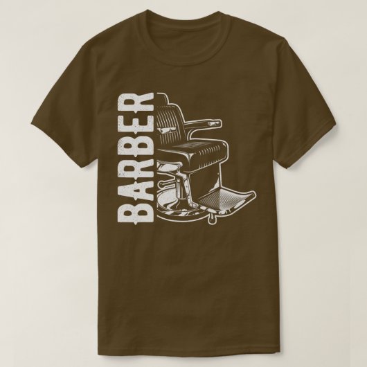 理容師ショップチェアアイディアヘアスタイル Tシャツ (デザイン正面)
